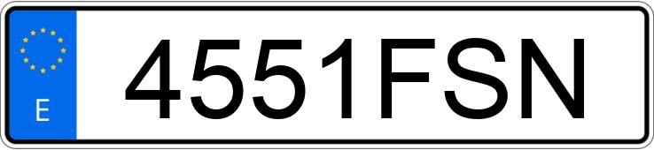 Numer rejestracyjny 4551FSN posiada VOLKSWAGEN GOLF