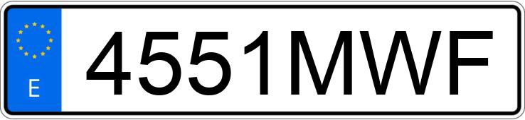 Numer rejestracyjny 4551MWF posiada VOLKSWAGEN GOLF