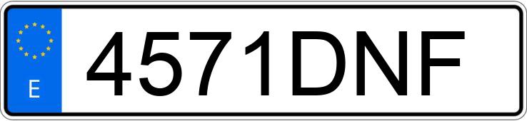 Numer rejestracyjny 4571DNF posiada VOLKSWAGEN GOLF