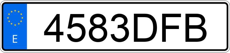 Numer rejestracyjny 4583DFB posiada PEUGEOT 206