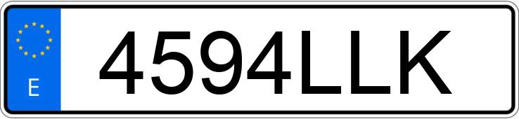 Numer rejestracyjny 4594LLK posiada VOLKSWAGEN GOLF