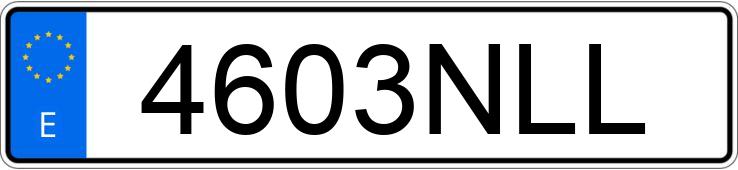 Numer rejestracyjny 4603NLL posiada VOLKSWAGEN GOLF