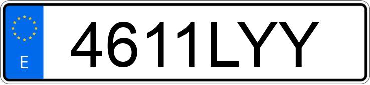 Numer rejestracyjny 4611LYY posiada VOLKSWAGEN GOLF