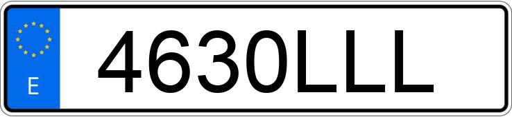 Numer rejestracyjny 4630LLL posiada VOLKSWAGEN GOLF