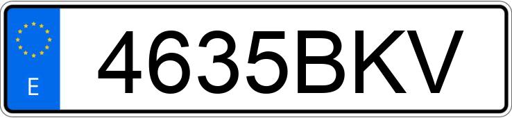 Numer rejestracyjny 4635BKV posiada VOLKSWAGEN GOLF