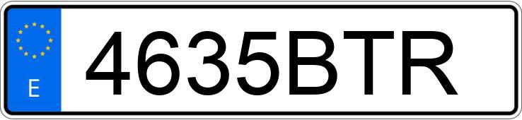 Numer rejestracyjny 4635BTR posiada TOYOTA AVENSIS