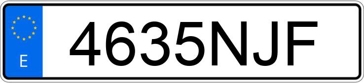 Numer rejestracyjny 4635NJF posiada VOLKSWAGEN GOLF
