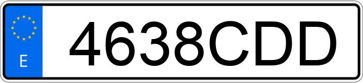 Numer rejestracyjny 4638CDD posiada PEUGEOT PARTNER