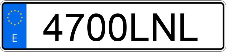 Numer rejestracyjny 4700LNL posiada TOYOTA C-HR