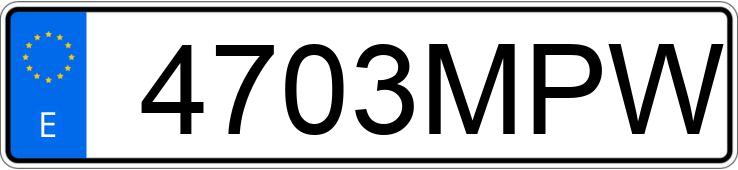 Numer rejestracyjny 4703MPW posiada TOYOTA COROLLA