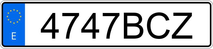 Numer rejestracyjny 4747BCZ posiada VOLKSWAGEN GOLF
