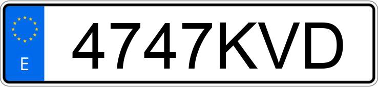 Numer rejestracyjny 4747KVD posiada TOYOTA AURIS