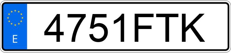 Numer rejestracyjny 4751FTK posiada PEUGEOT 206