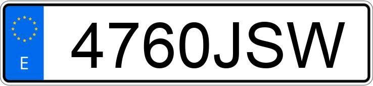Numer rejestracyjny 4760JSW posiada VOLKSWAGEN GOLF