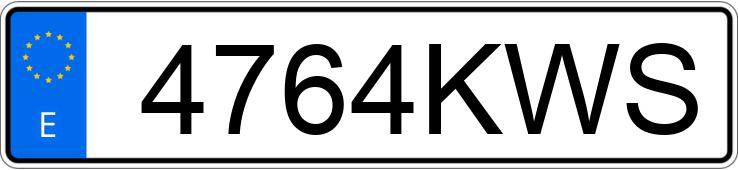 Numer rejestracyjny 4764KWS posiada FORD KUGA