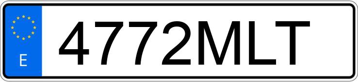 Numer rejestracyjny 4772MLT posiada PORSCHE 911