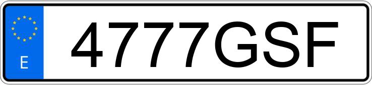 Numer rejestracyjny 4777GSF posiada PORSCHE 911