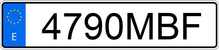 Le numéro d’enregistrement 4790MBF a PORSCHE CAYENNE