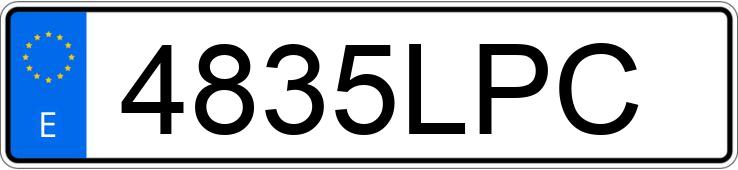 Numer rejestracyjny 4835LPC posiada VOLKSWAGEN GOLF