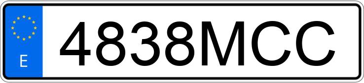 Numer rejestracyjny 4838MCC posiada TOYOTA YARIS