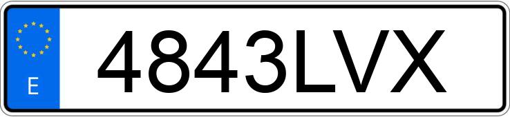 Numer rejestracyjny 4843LVX posiada TOYOTA COROLLA