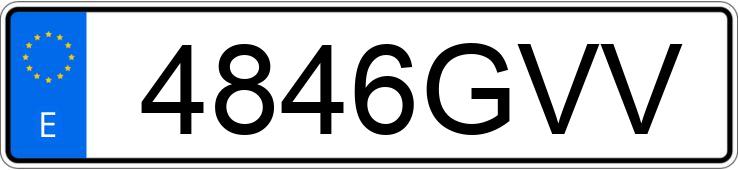 Numer rejestracyjny 4846GVV posiada VOLKSWAGEN GOLF