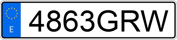 Numer rejestracyjny 4863GRW posiada TOYOTA IQ