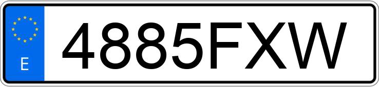 Numer rejestracyjny 4885FXW posiada CITROEN XSARA
