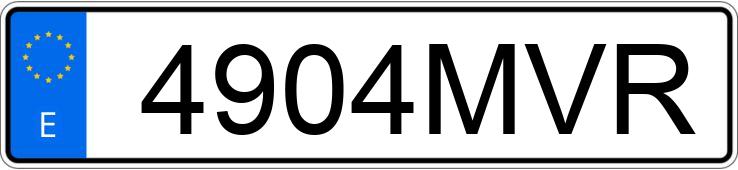 Numer rejestracyjny 4904MVR posiada SKODA OCTAVIA