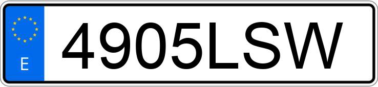 Numer rejestracyjny 4905LSW posiada VOLKSWAGEN GOLF Numer rejestracyjny 4905LSW posiada VOLKSWAGEN GOLF