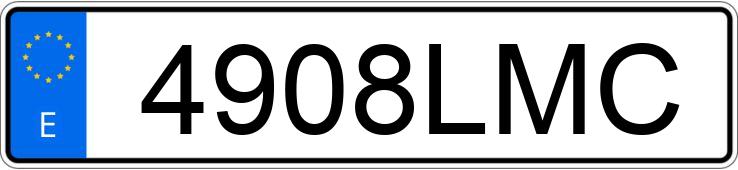 Numer rejestracyjny 4908LMC posiada Abarth 500