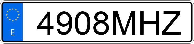 Numer rejestracyjny 4908MHZ posiada  