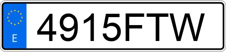 Numer rejestracyjny 4915FTW posiada VOLKSWAGEN TOURAN Numer rejestracyjny 4915FTW posiada VOLKSWAGEN TOURAN