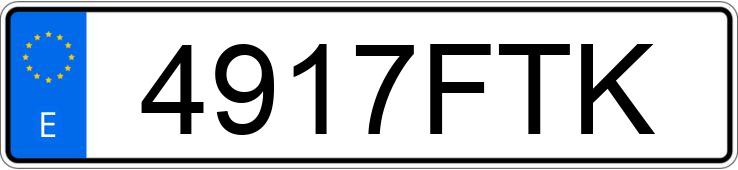 Numer rejestracyjny 4917FTK posiada MERCEDES E (211)