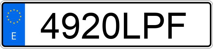 Numer rejestracyjny 4920LPF posiada RENAULT K
