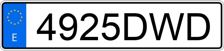 Numer rejestracyjny 4925DWD posiada PEUGEOT EXPERT Numer rejestracyjny 4925DWD posiada PEUGEOT EXPERT