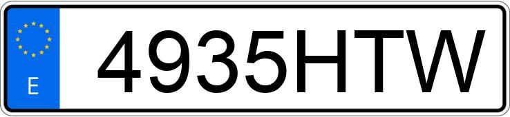 Numer rejestracyjny 4935HTW posiada TOYOTA YARIS