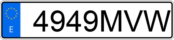 Numer rejestracyjny 4949MVW posiada VOLKSWAGEN GOLF Numer rejestracyjny 4949MVW posiada VOLKSWAGEN GOLF