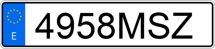 Numer rejestracyjny 4958MSZ posiada BMW SERIE 3