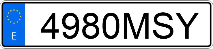 Numer rejestracyjny 4980MSY posiada KIA SPORTAGE