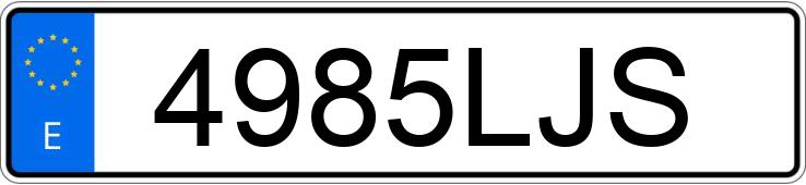 Numer rejestracyjny 4985LJS posiada TESLA MODEL 3