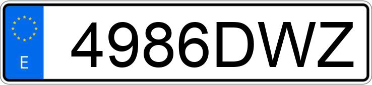 Numer rejestracyjny 4986DWZ posiada CHRYSLER PT CRUISER