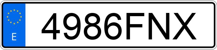 O número de registro 4986FNX tem TOYOTA AVENSIS