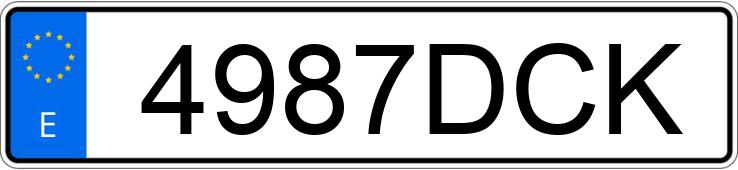 Numer rejestracyjny 4987DCK posiada VOLKSWAGEN GOLF