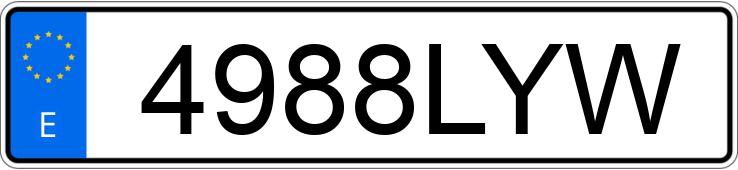 Numer rejestracyjny 4988LYW posiada VOLKSWAGEN GOLF Numer rejestracyjny 4988LYW posiada VOLKSWAGEN GOLF