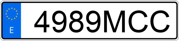 Numer rejestracyjny 4989MCC posiada TOYOTA COROLLA