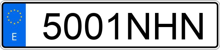 Numer rejestracyjny 5001NHN posiada VOLKSWAGEN GOLF