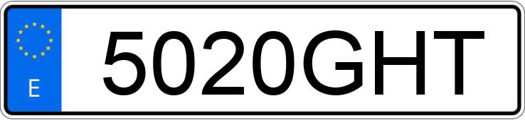 Numer rejestracyjny 5020GHT posiada MINI MINI