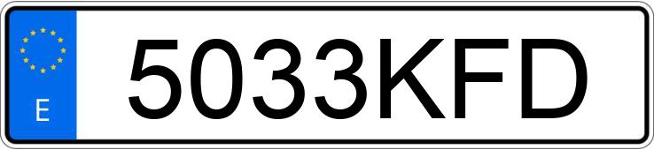 Numer rejestracyjny 5033KFD posiada VOLKSWAGEN GOLF