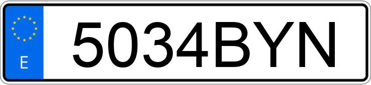 Numer rejestracyjny 5034BYN posiada PEUGEOT 307